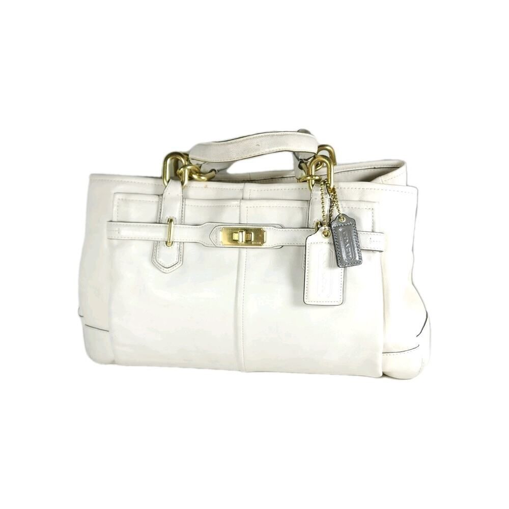 Coach Chelsea Jayden 17811 Leather Ivory/ Off White Carryall Tote Satchel Bag - Picture 1 of 16